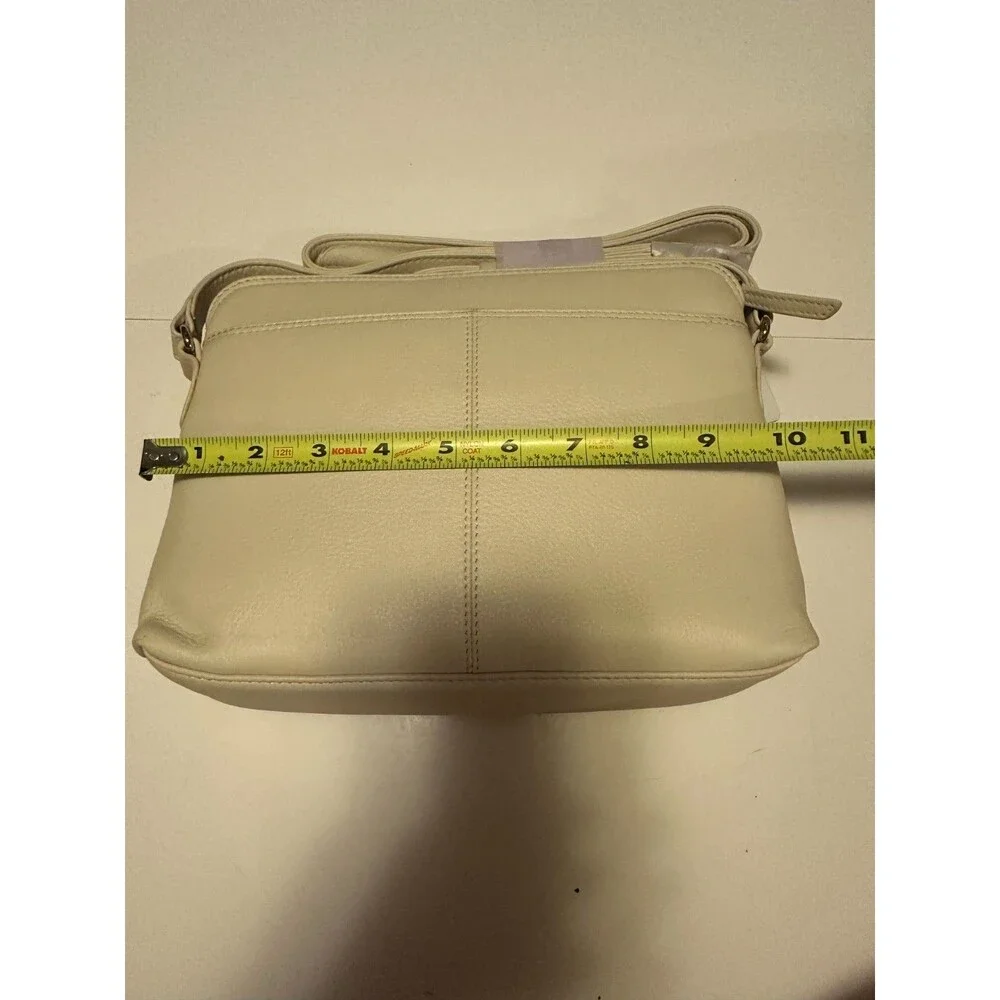 NWT ili New York Leather Crossbody Organizer Bag In Bone RFID